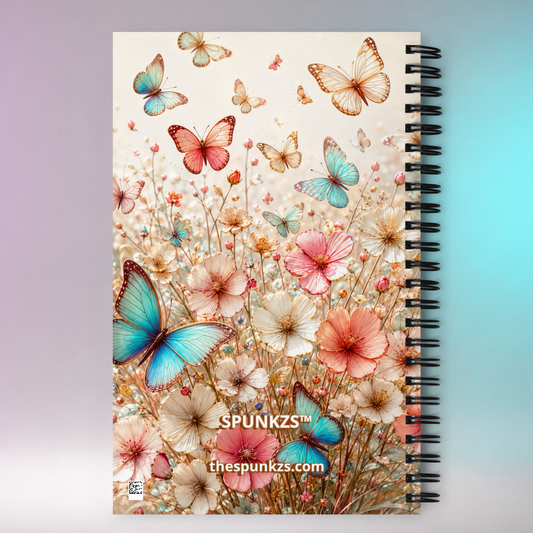Bloom & Become Butterfly Floral Dotted Spiral Notebook